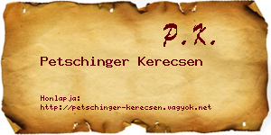 Petschinger Kerecsen névjegykártya